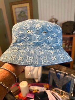 Louis Vuitton Light Blue Monogram Denim Bucket Hat